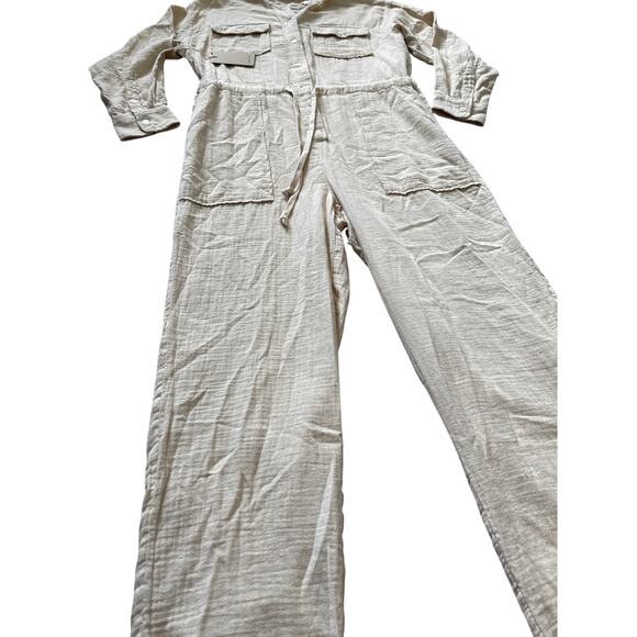 Aritzia Wilfred‎ Free Orne Button Up Jumpsuit Light Sand Size Small - Picture 11 of 14